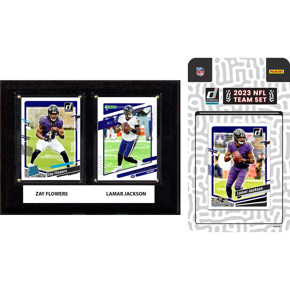 Baltimore Ravens 6" x 8" Player Plaque & 2023 Team Trading Card Set