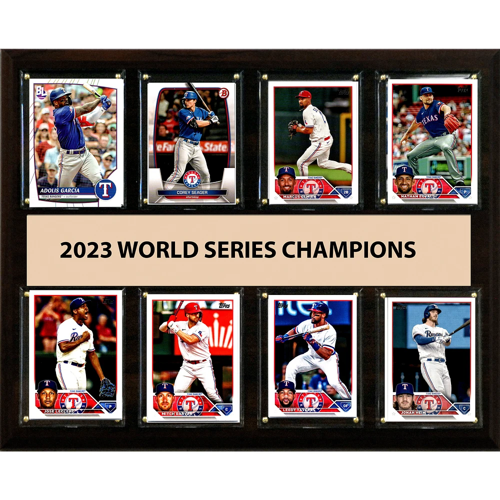 Texas Rangers 2023 World Series Champions 12" x 15" Trading Card Plaque