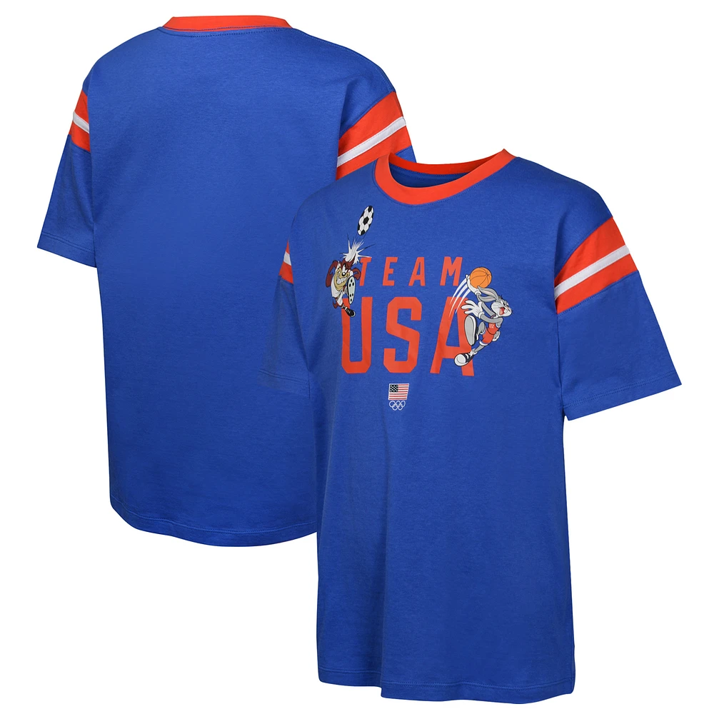 Youth Blue Team USA Looney Tunes Sports T-Shirt