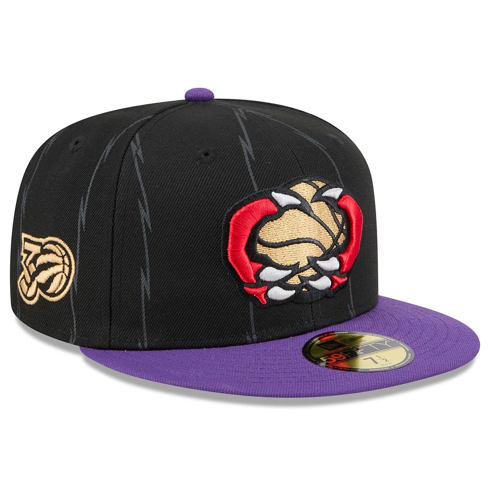 Men's New Era Black Toronto Raptors 2024/25 City Edition 59FIFTY Fitted Hat