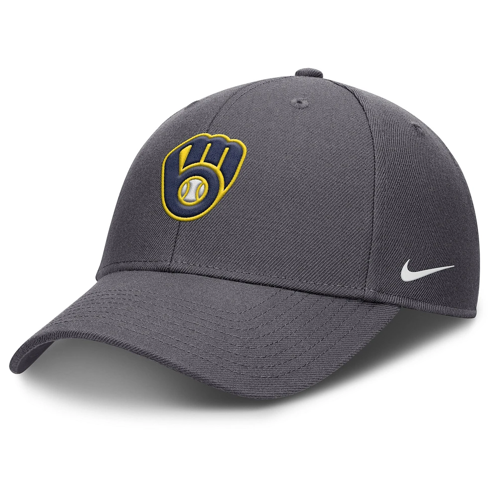 Men's Nike Gray Milwaukee Brewers Club Performance Adjustable Hat
