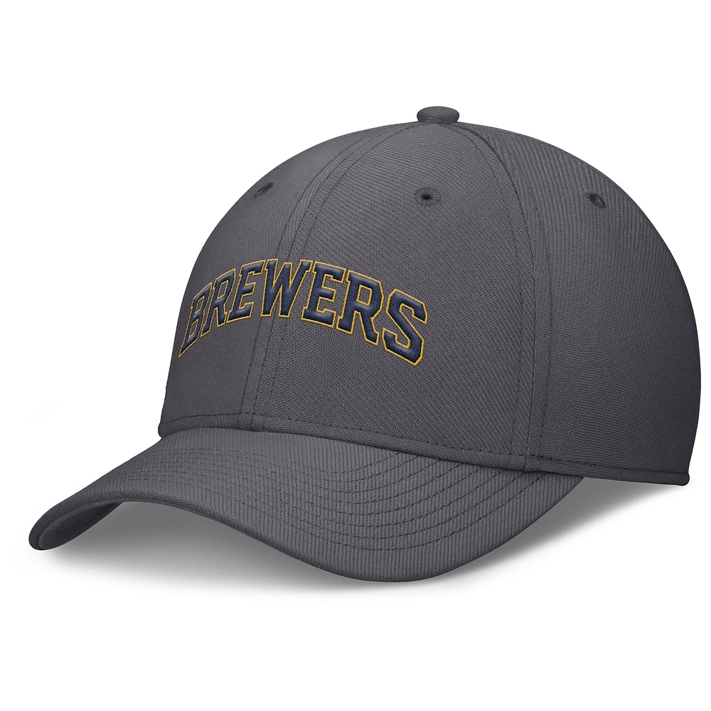 Men's Nike Gray Milwaukee Brewers Swoosh Performance Flex Hat