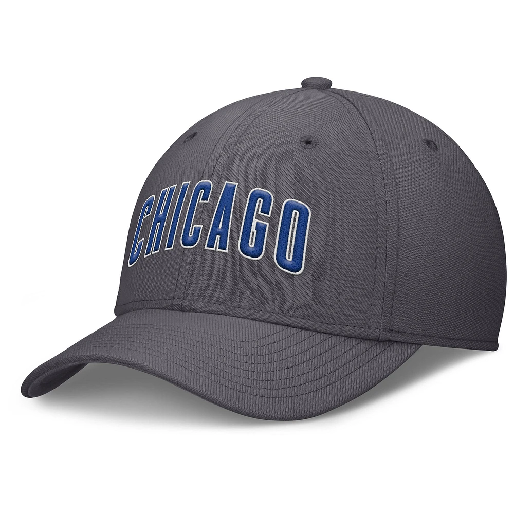 Men's Nike Gray Chicago Cubs Swoosh Performance Flex Hat