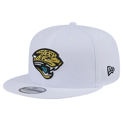 Men's New Era White Jacksonville Jaguars Throwback Logo Standard 9FIFTY Snapback Hat