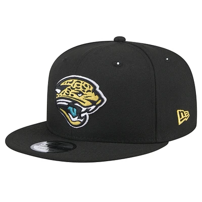 Men's New Era Black Jacksonville Jaguars Throwback Logo Standard 9FIFTY Snapback Hat