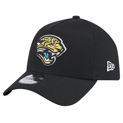 Men's New Era Black Jacksonville Jaguars Throwback Logo Standard A-Frame 9FORTY Adjustable Hat