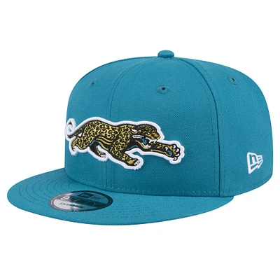 Men's New Era Teal Jacksonville Jaguars Throwback Crawl Standard 9FIFTY Snapback Hat