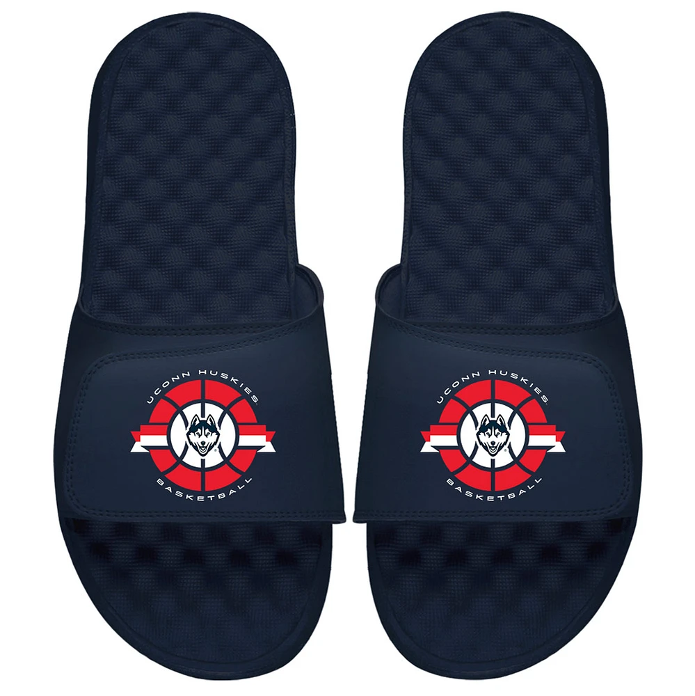 Youth ISlide Navy UConn Huskies Basketball Logo Slide Sandals