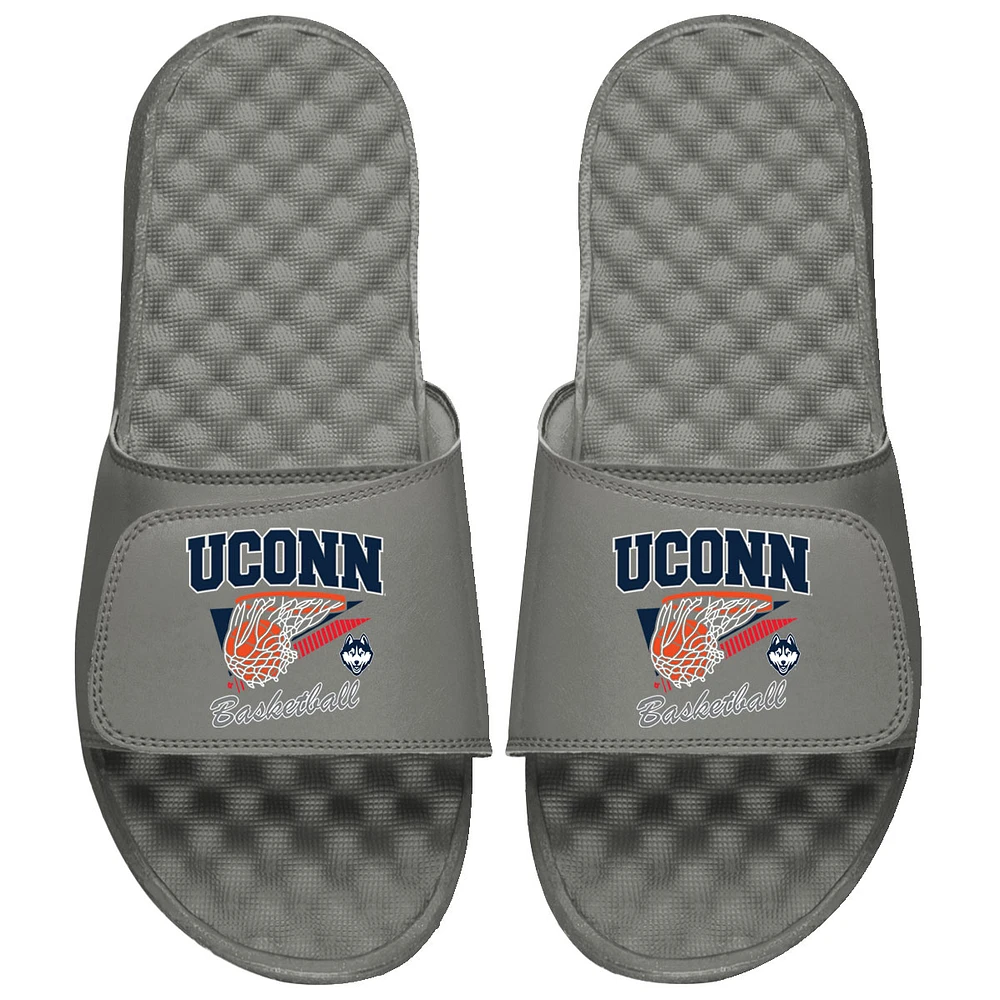 Youth ISlide Gray UConn Huskies Swish Slide Sandals