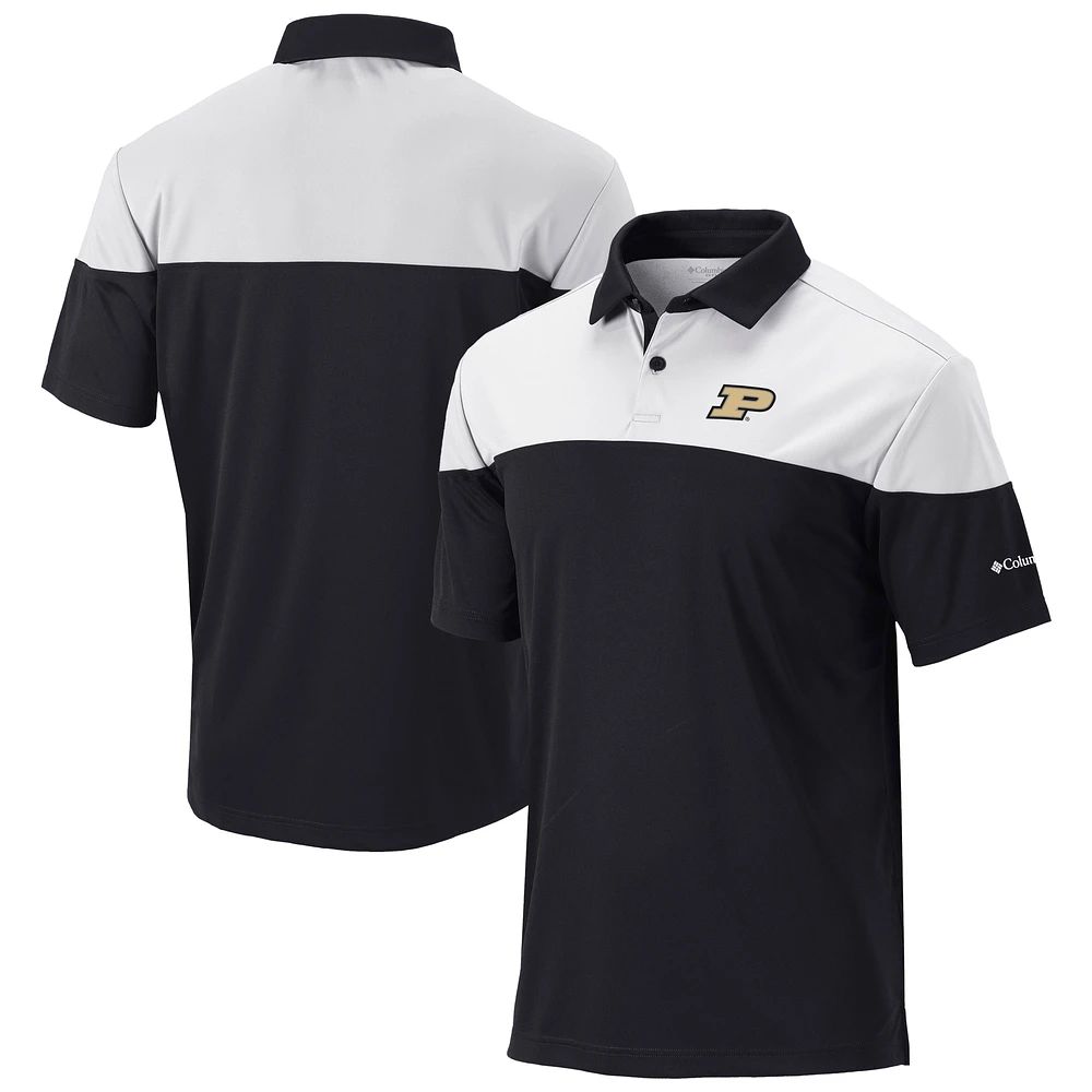 Men's Columbia Black Purdue Boilermakers Best Ball Omni-Wick Polo