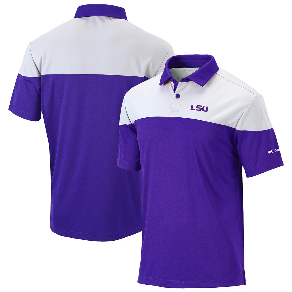 Men's Columbia Purple LSU Tigers Best Ball Omni-Wick Polo