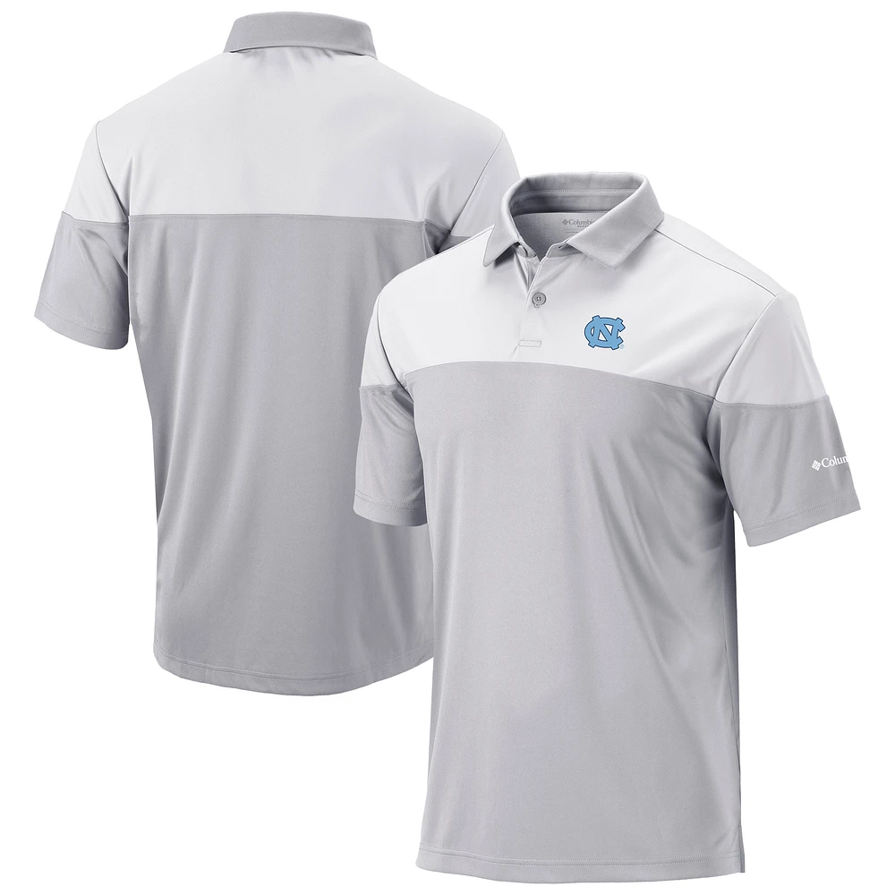 Men's Columbia Gray North Carolina Tar Heels Best Ball Omni-Wick Polo