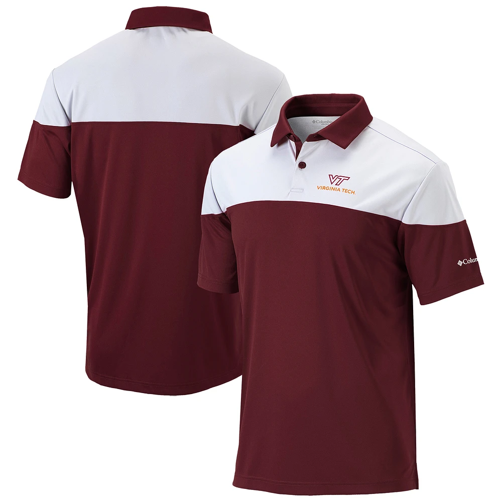 Men's Columbia Maroon Virginia Tech Hokies Best Ball Omni-Wick Polo