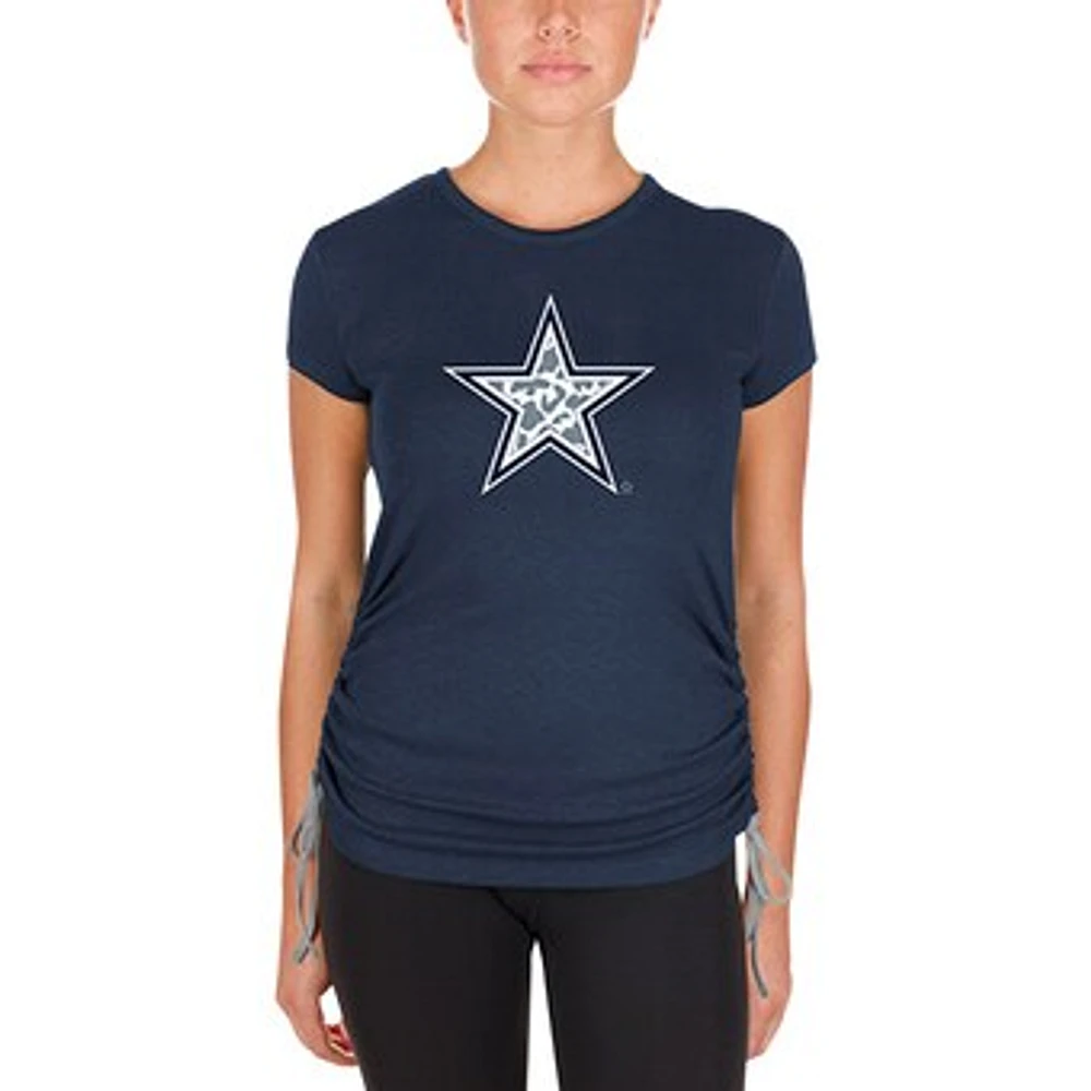 Women's New Era Navy Dallas Cowboys Ruched Side T-Shirt