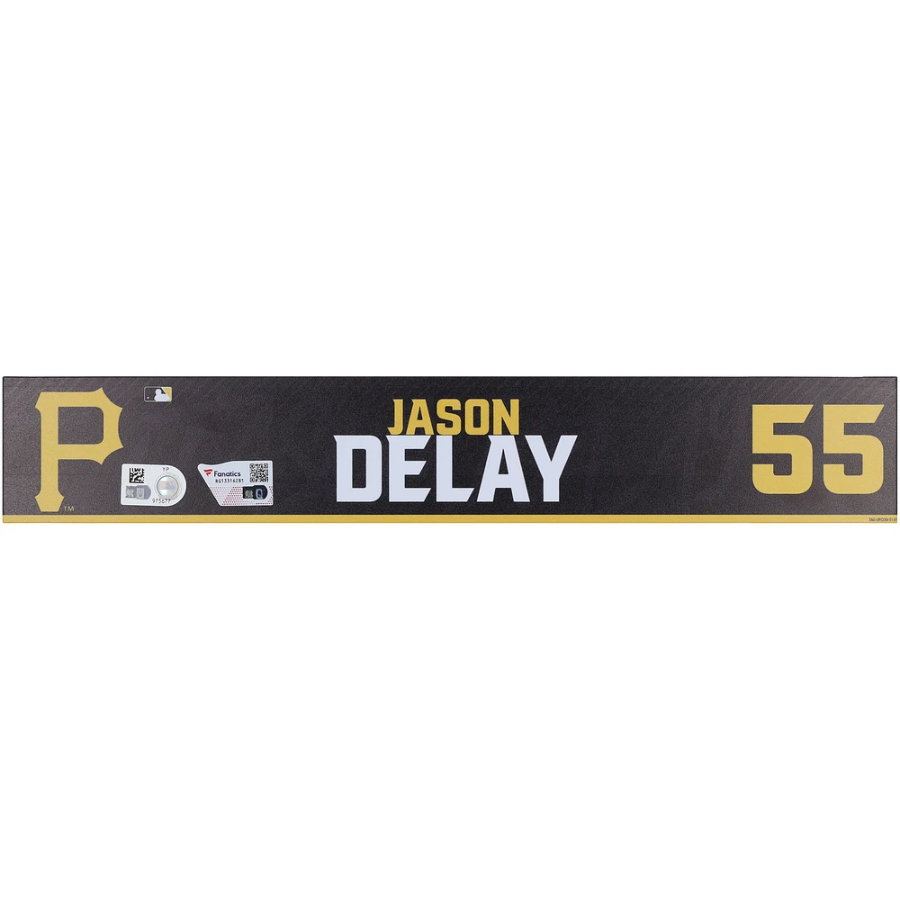 Jason Delay Pittsburgh Pirates Player-Issued #55 Black Nameplate from 2024 MLB Spring Training