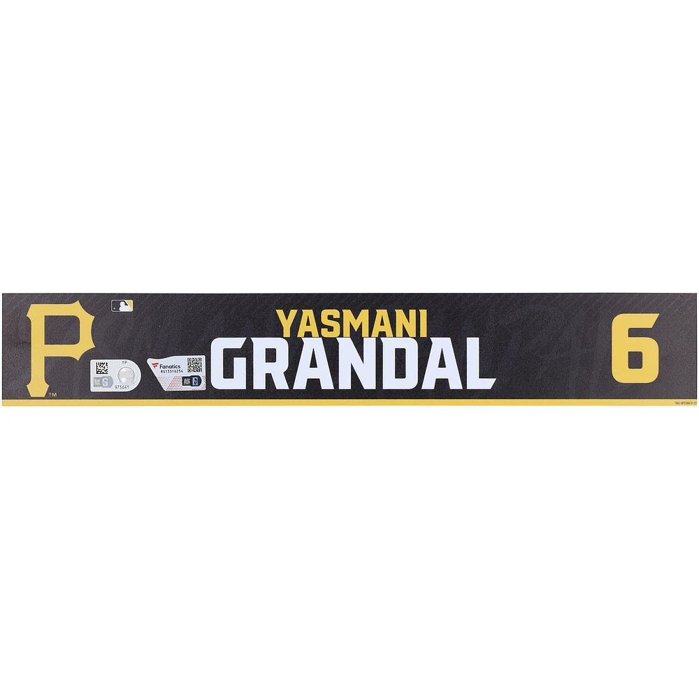 Yasmani Grandal Pittsburgh Pirates Player-Issued #6 Black Nameplate from 2024 MLB Spring Training