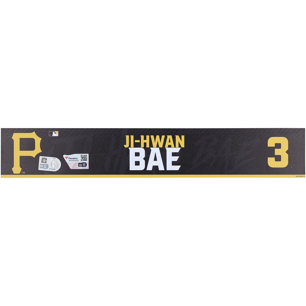 Ji-Hwan Bae Pittsburgh Pirates Player-Issued #3 Nameplate from MLB Spring Training