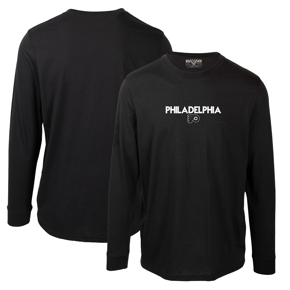 Men's Levelwear Black Philadelphia Flyers Oscar City Capsule Long Sleeve T-Shirt