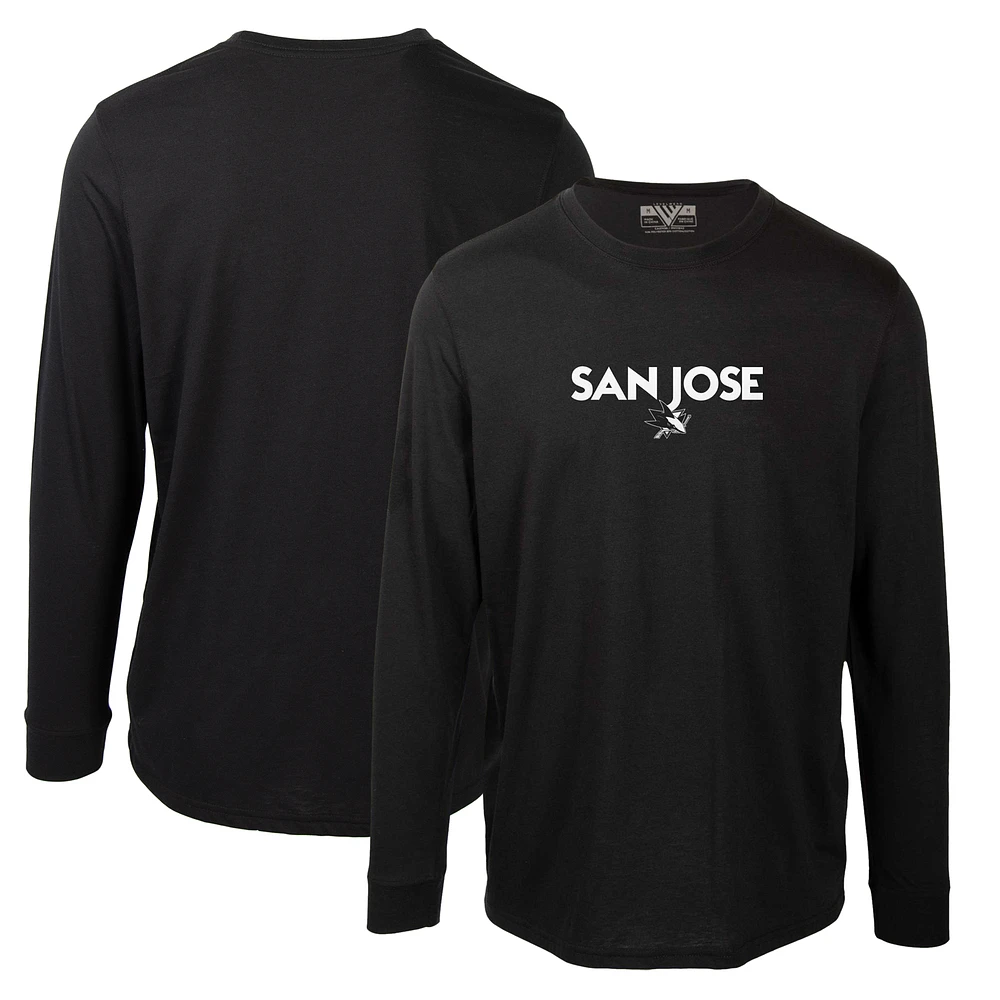 Men's Levelwear Black San Jose Sharks Oscar City Capsule Long Sleeve T-Shirt