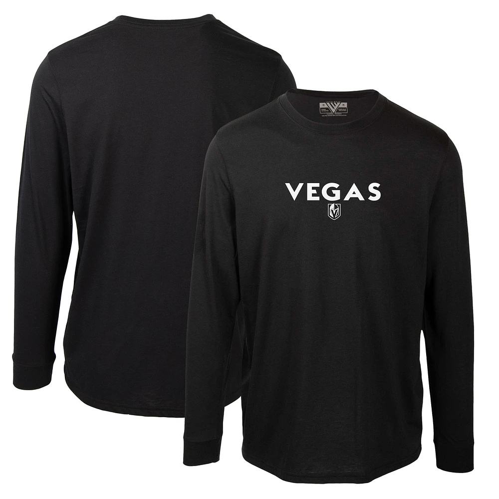 Men's Levelwear Black Vegas Golden Knights Oscar City Capsule Long Sleeve T-Shirt