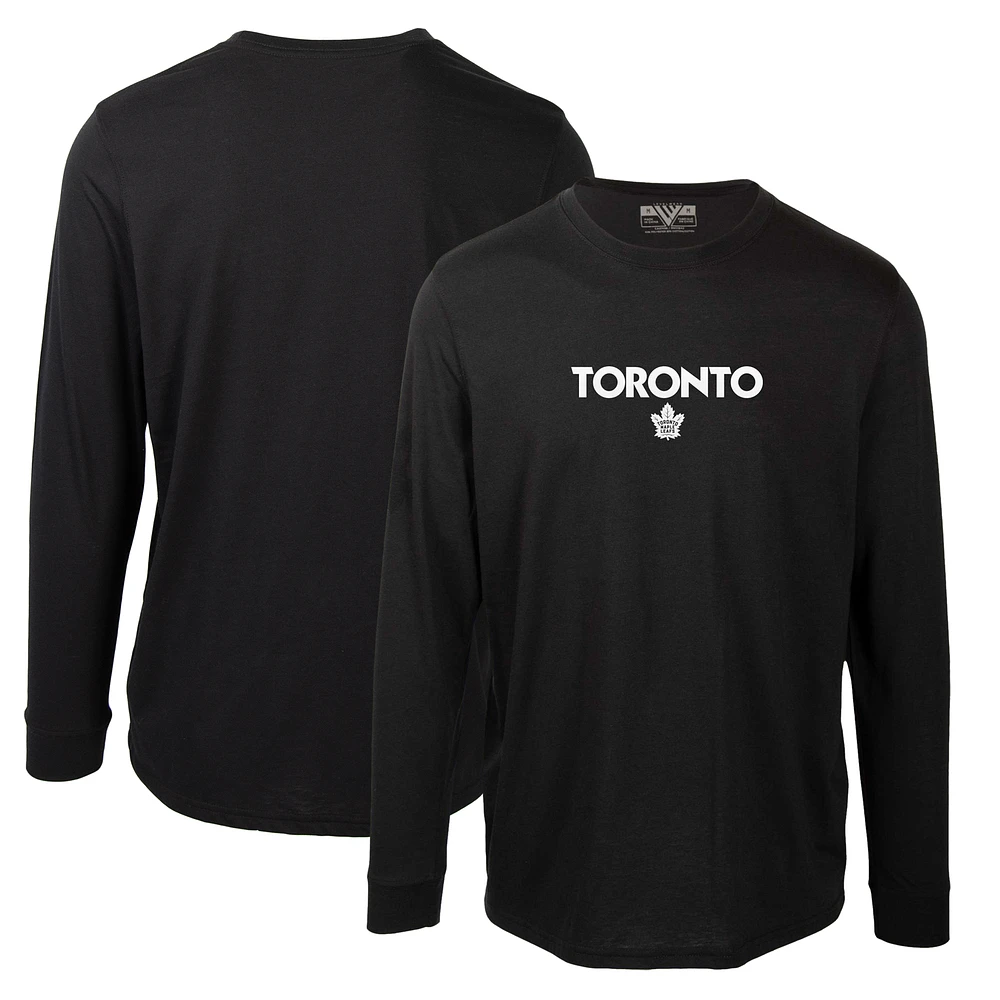 Men's Levelwear Black Toronto Maple Leafs Oscar City Capsule Long Sleeve T-Shirt
