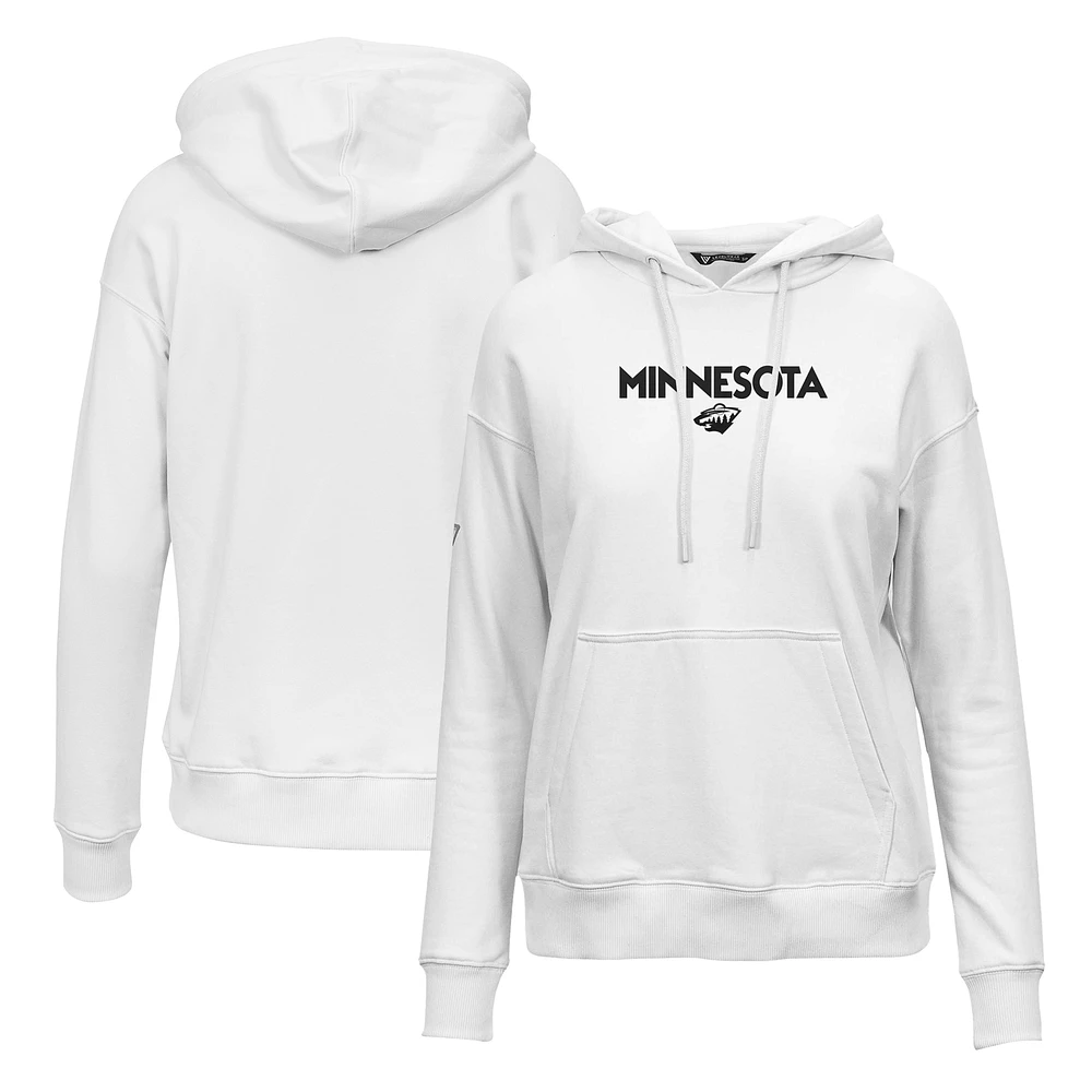Women's Levelwear White Minnesota Wild Adorn City Capsule Pullover Hoodie