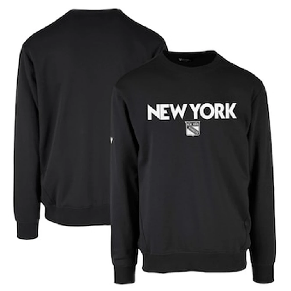 Men's Levelwear Black New York Rangers Zane City Capsule Pullover Sweatshirt