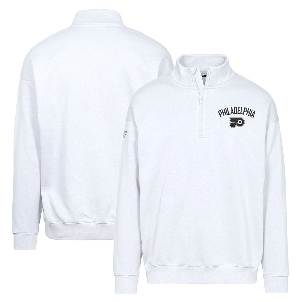Men's Levelwear White Philadelphia Flyers Murray City Capsule Quarter-Zip Sweatshirt