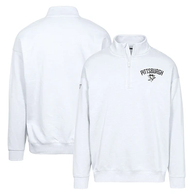 Men's Levelwear White Pittsburgh Penguins Murray City Capsule Quarter-Zip Sweatshirt