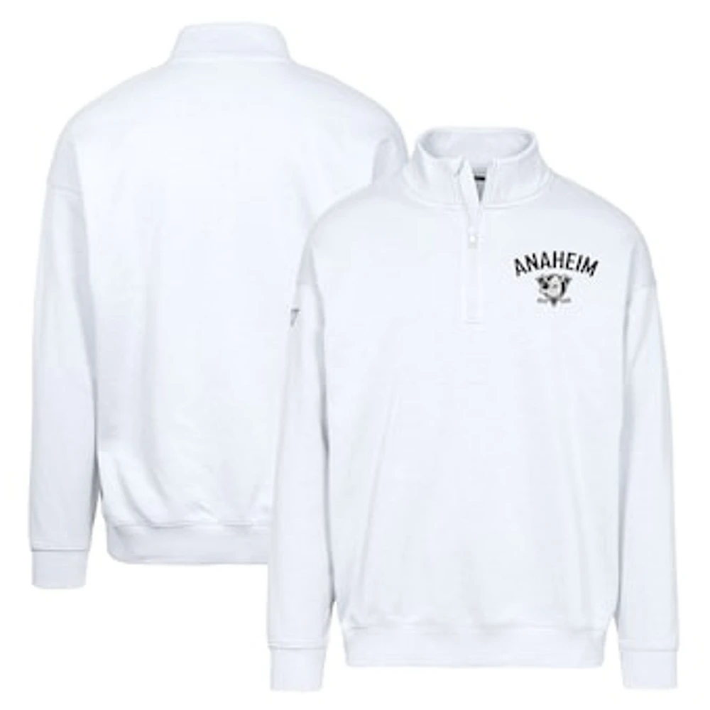 Men's Levelwear White Anaheim Ducks Murray City Capsule Quarter-Zip Sweatshirt