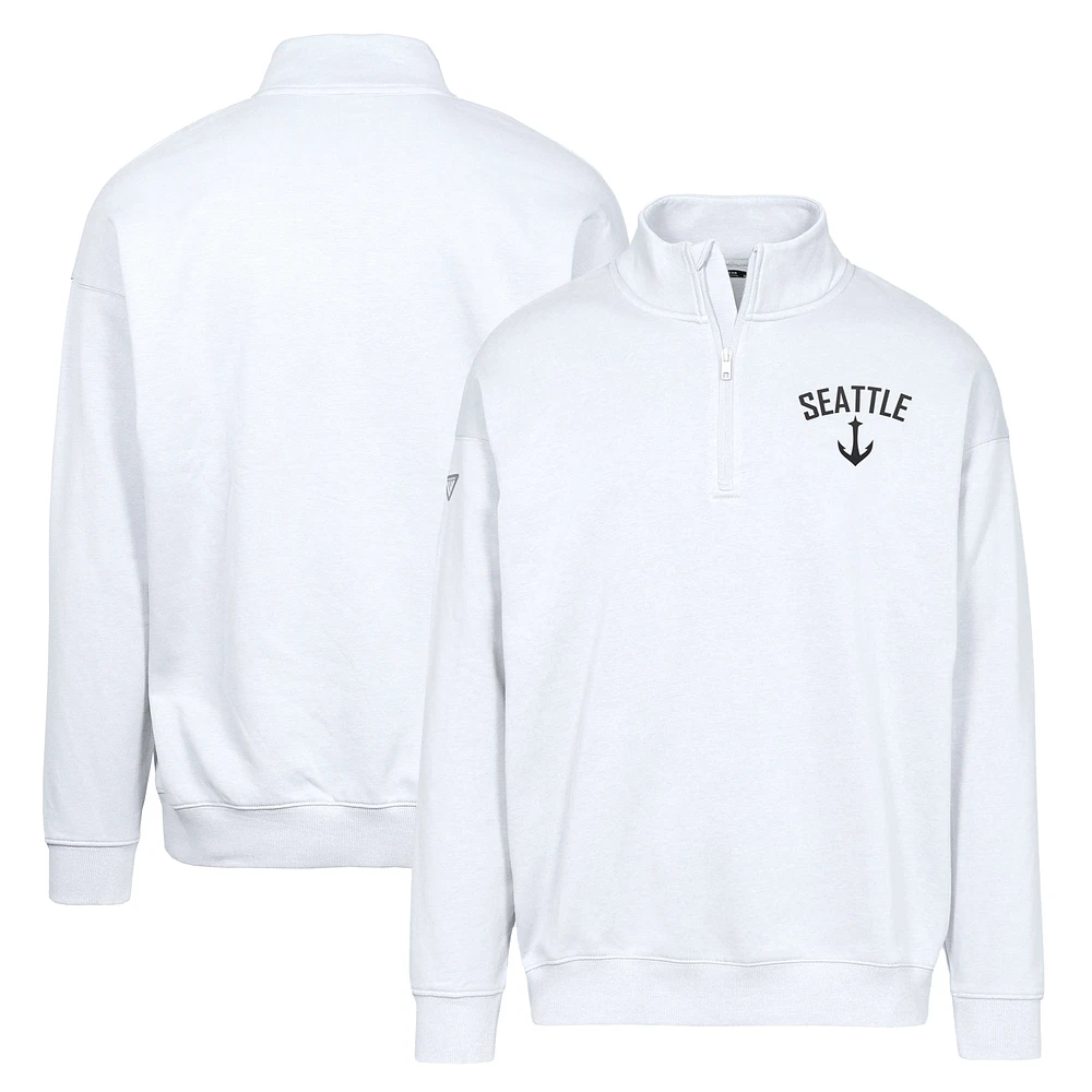 Men's Levelwear White Seattle Kraken Murray City Capsule Quarter-Zip Sweatshirt