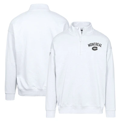 Men's Levelwear White Montreal Canadiens Murray City Capsule Quarter-Zip Sweatshirt