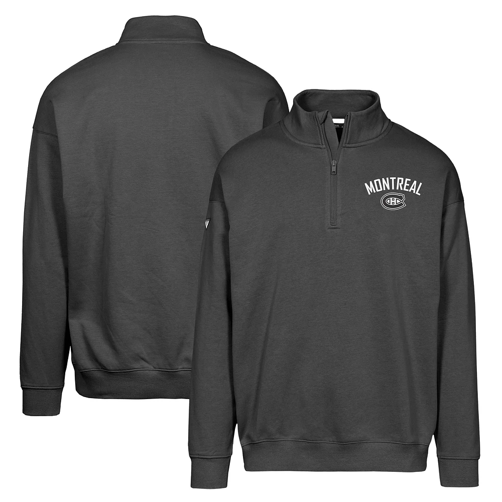 Men's Levelwear Black Montreal Canadiens Murray City Capsule Quarter-Zip Sweatshirt