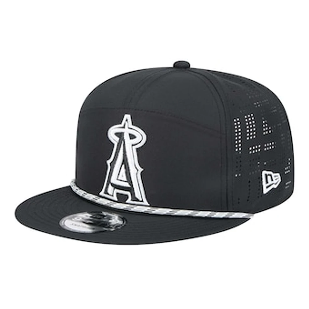 Men's New Era Black Los Angeles Angels Laser Cut 9FIFTY Snapback Hat