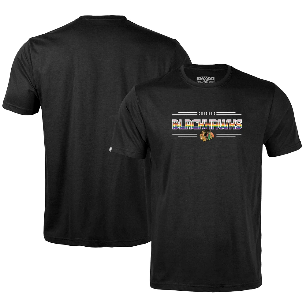 Men's Levelwear Black Chicago Blackhawks Richmond Pride T-Shirt