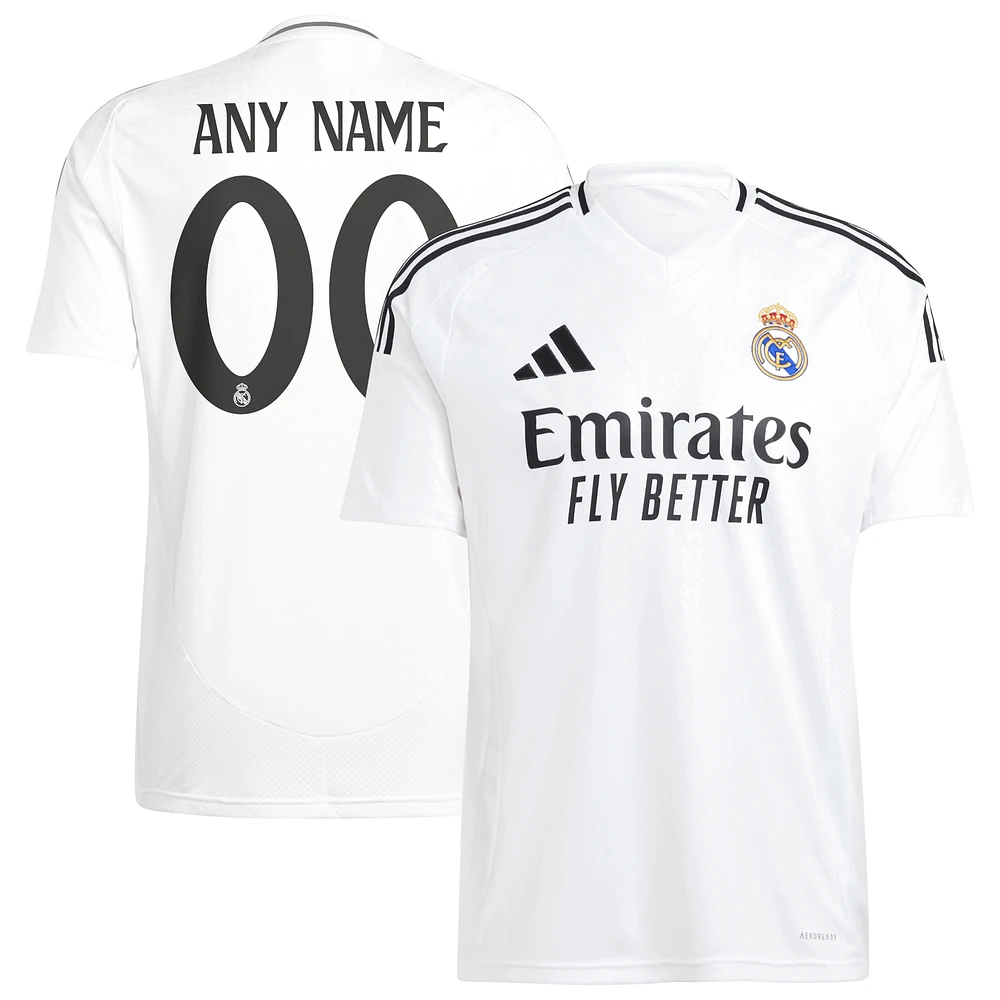 Men's adidas White Real Madrid 2024/25 Home Replica Custom Jersey