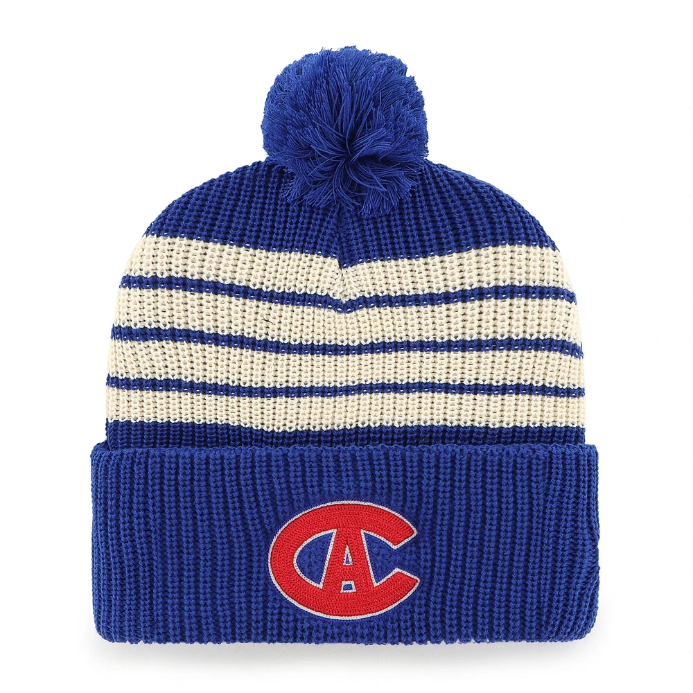 Men's '47 Blue Montreal Canadiens Old Time Hockey Barn Cuffed Knit Hat with Pom