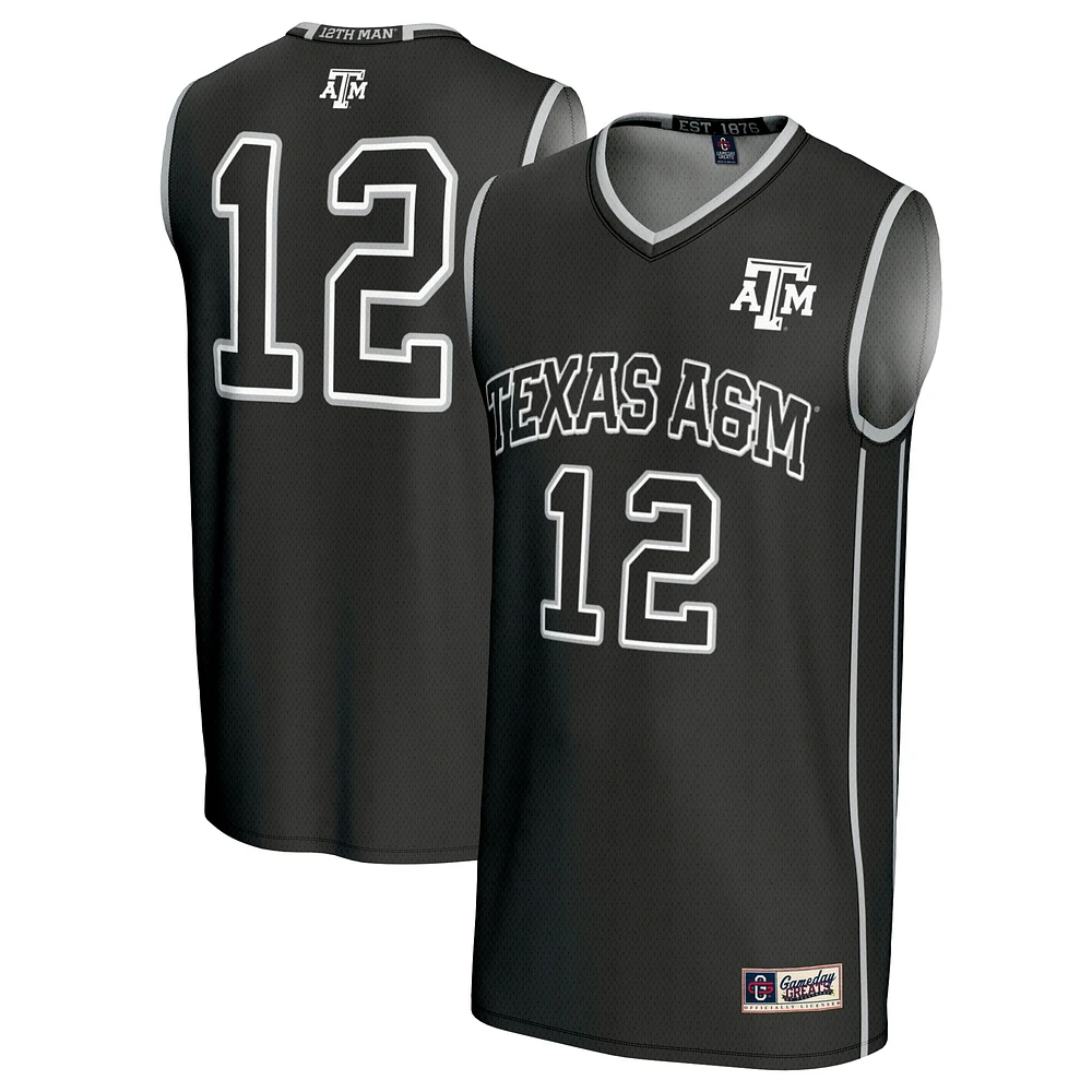Unisex GameDay Greats #12 Black Texas A&M Aggies Basketball Lightweight Fashion Jersey