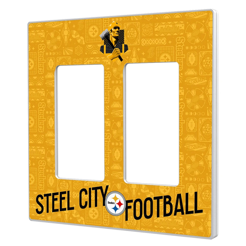 Pittsburgh Steelers 2024 Illustrated Limited Edition Double Rocker Light Switch Plate