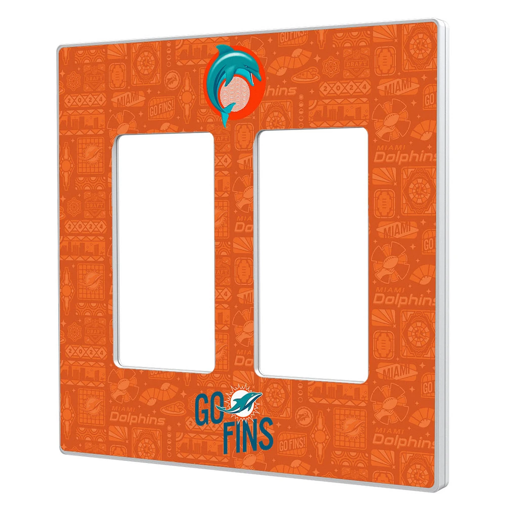 Miami Dolphins 2024 Illustrated Limited Edition Double Rocker Light Switch Plate