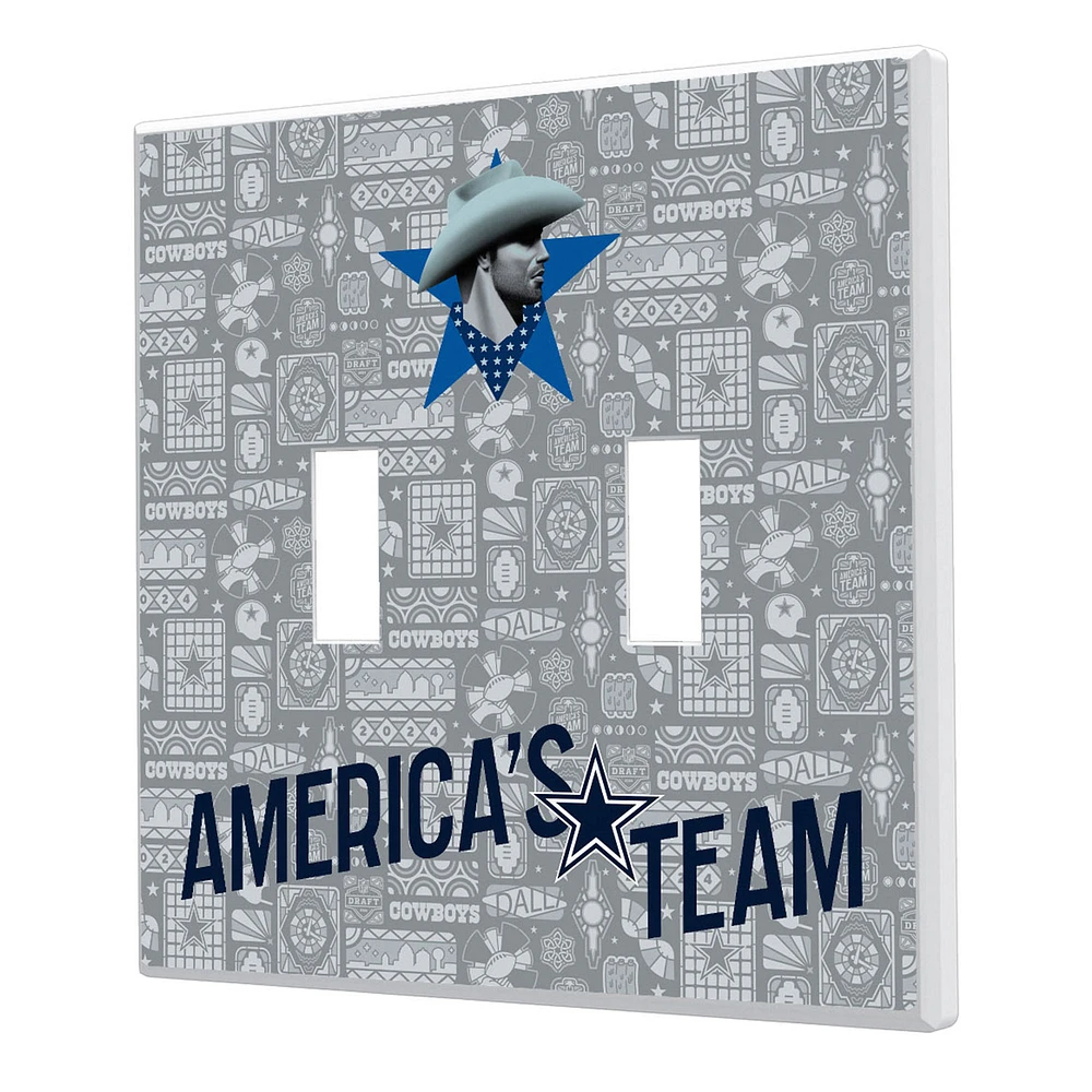Dallas Cowboys 2024 Illustrated Limited Edition Double Toggle Light Switch Plate