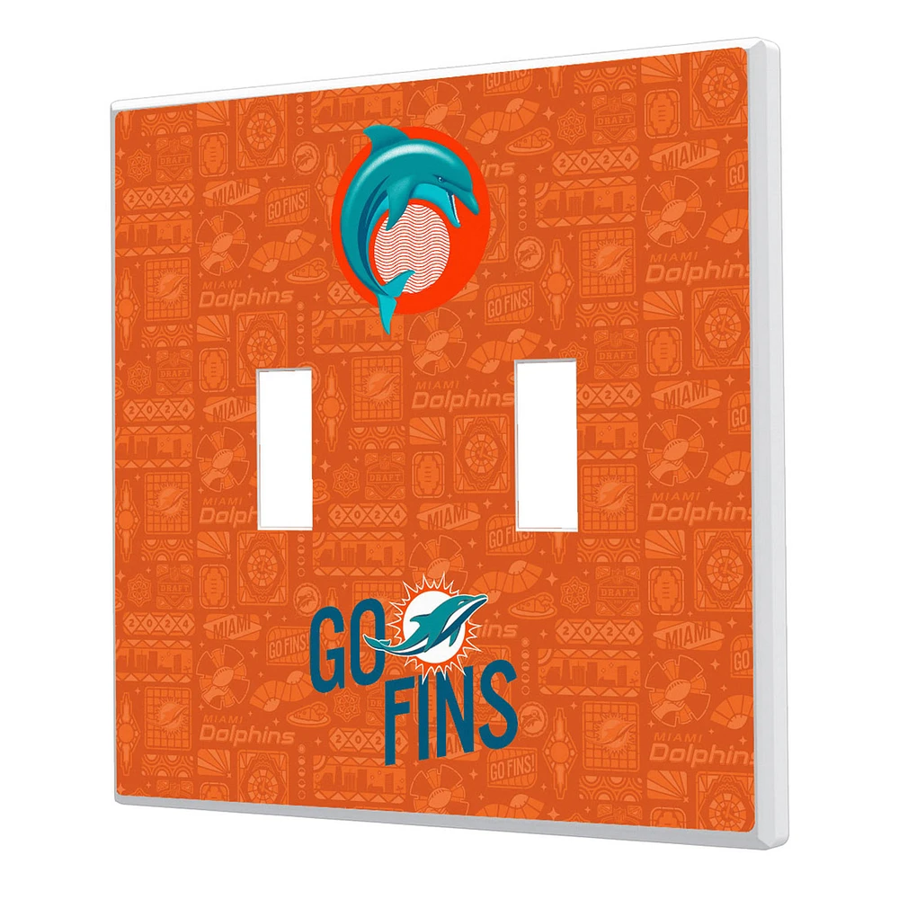 Miami Dolphins 2024 Illustrated Limited Edition Double Toggle Light Switch Plate