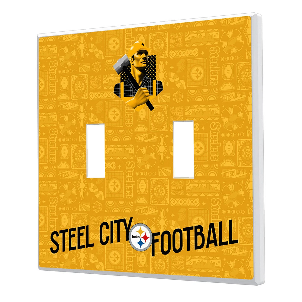 Pittsburgh Steelers 2024 Illustrated Limited Edition Double Toggle Light Switch Plate