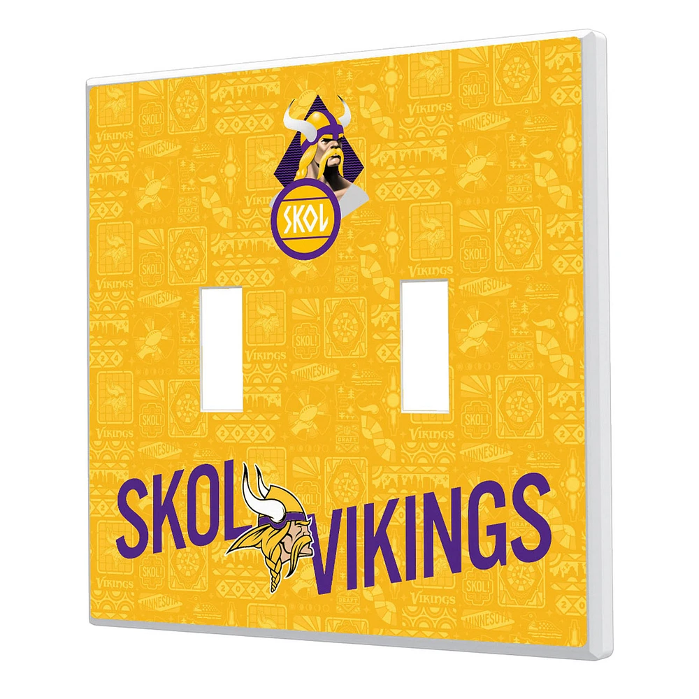 Minnesota Vikings 2024 Illustrated Limited Edition Double Toggle Light Switch Plate