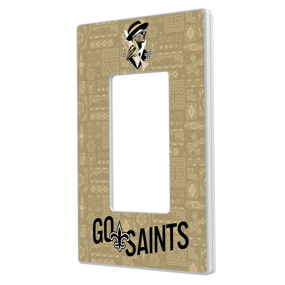 New Orleans Saints 2024 Illustrated Limited Edition Single Rocker Light Switch Plate
