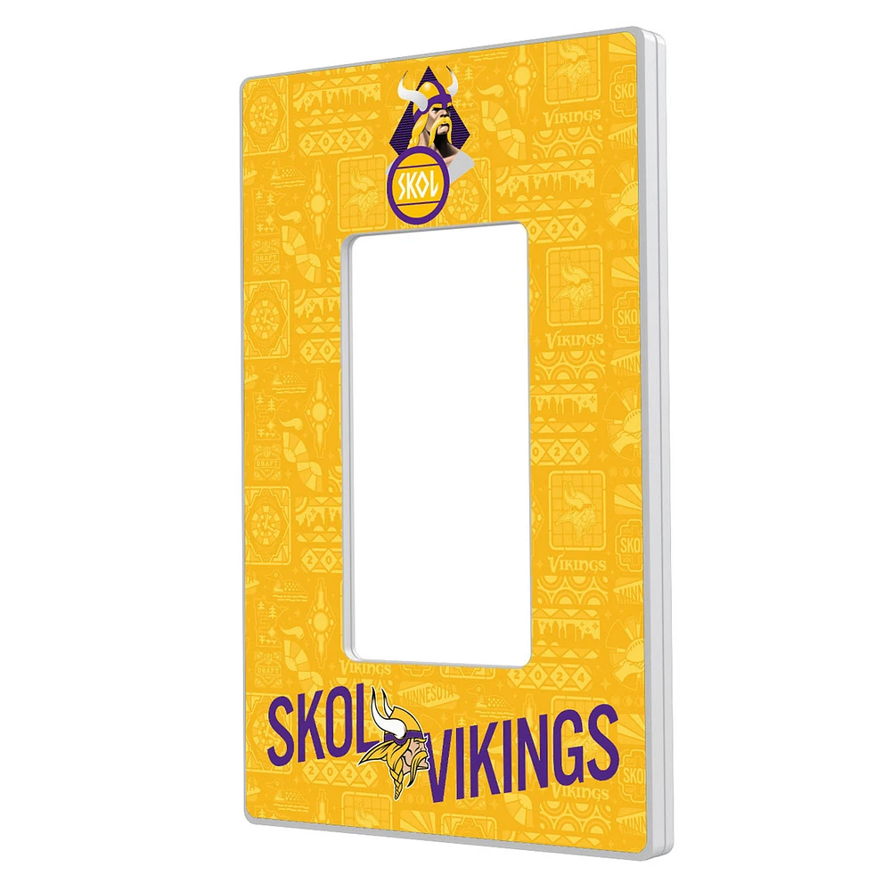 Minnesota Vikings 2024 Illustrated Limited Edition Single Rocker Light Switch Plate
