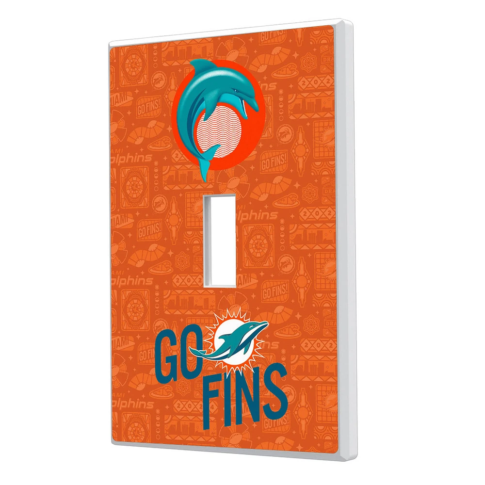 Miami Dolphins 2024 Illustrated Limited Edition Single Toggle Light Switch Plate