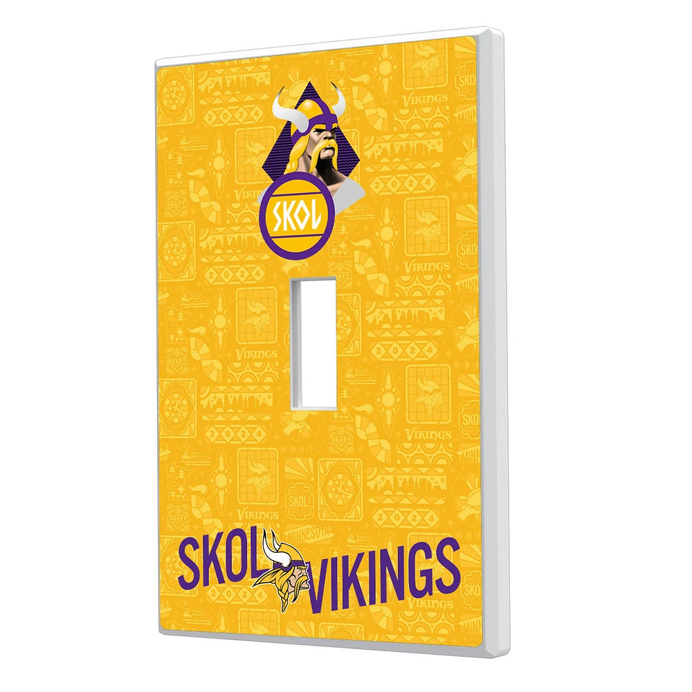Minnesota Vikings 2024 Illustrated Limited Edition Single Toggle Light Switch Plate