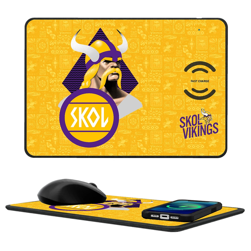 Minnesota Vikings 2024 Illustrated Limited Edition Wireless Charger and Mouse Pad