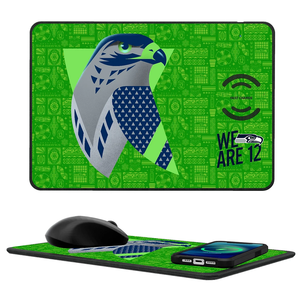 Seattle Seahawks 2024 Illustrated Limited Edition Wireless Charger and Mouse Pad